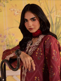 Maroon Mahnur Afsana Lawn'26 Embroidered Unstitched 3-Piece Suit-AL-09