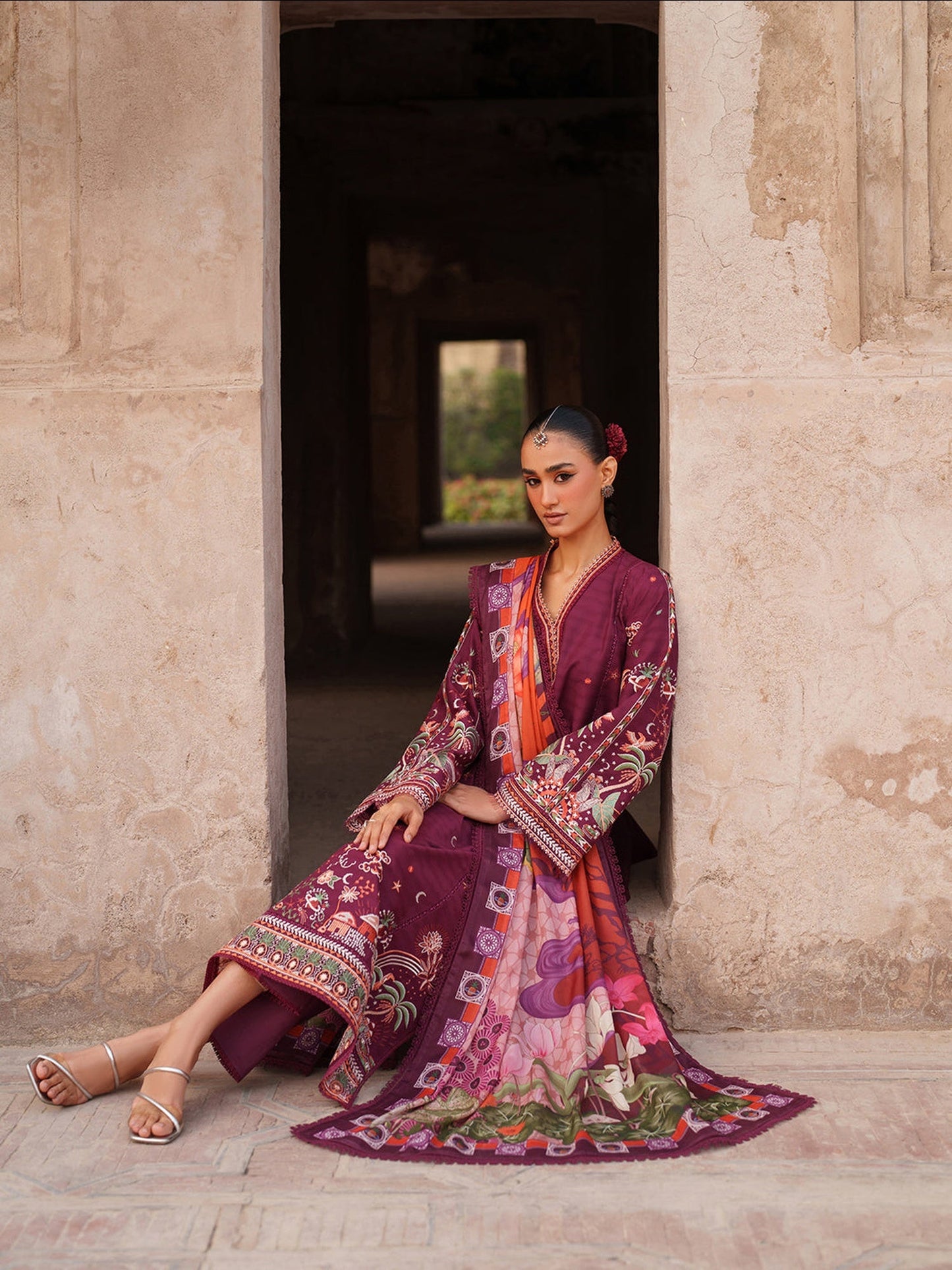 Mulberry Binilyas Suroor Lawn'26 Embroidered Unstitched 3-Piece Suit-242-A
