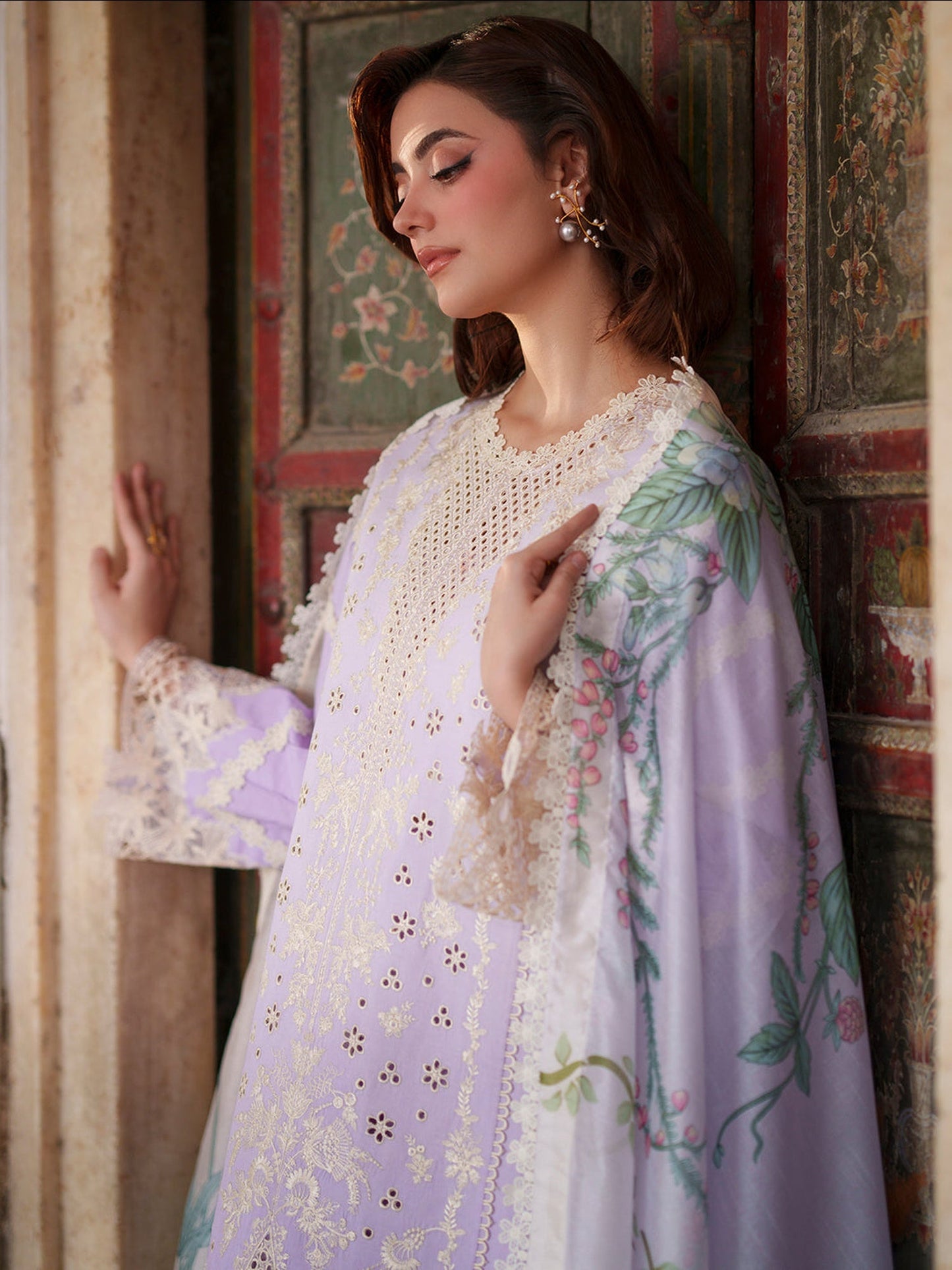 Lilac Mahnur Nilofer Luxury Lawn'26 Embroidered Unstitched 3-Piece Suit-NL-05