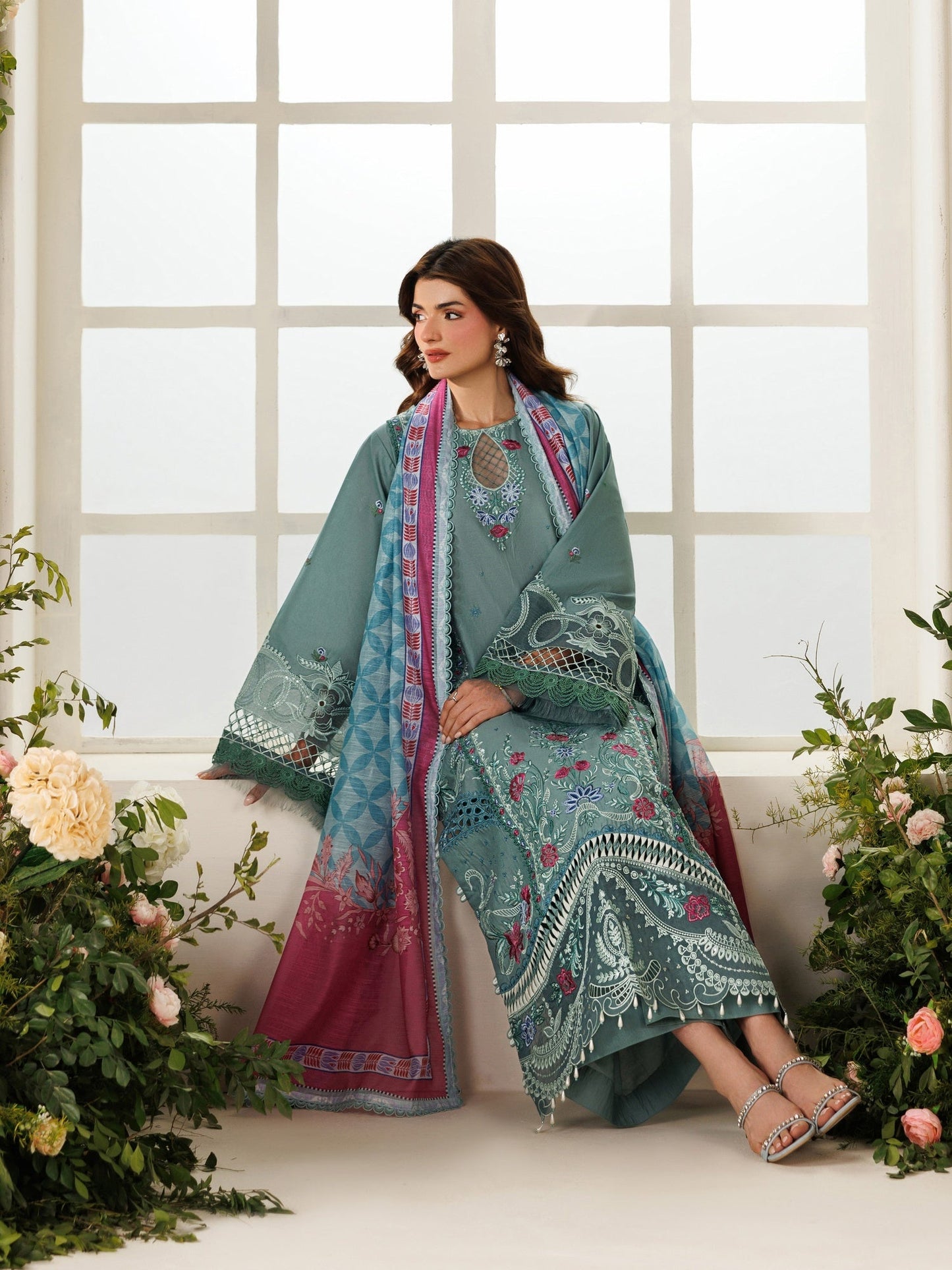 Blue Parishay Marbella Summer Lawn‘26 Embroidered Unstitched 3-Piece Suit-MB-11