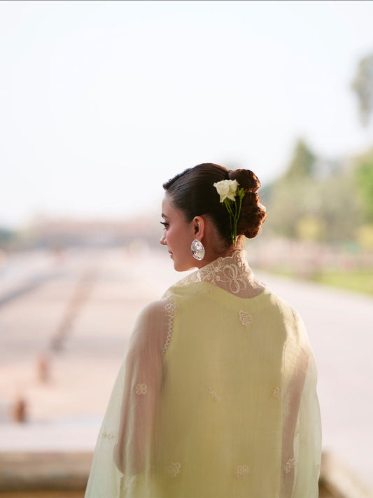 Yellow Mahnur Nilofer Luxury Lawn'26 Embroidered Stitched 3-Piece Suit-NL-07