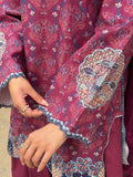 Pink Sehrish Kanwal Festive Print'26 Lawn Embroidered Stitched 3-Piece Suit-Bloom