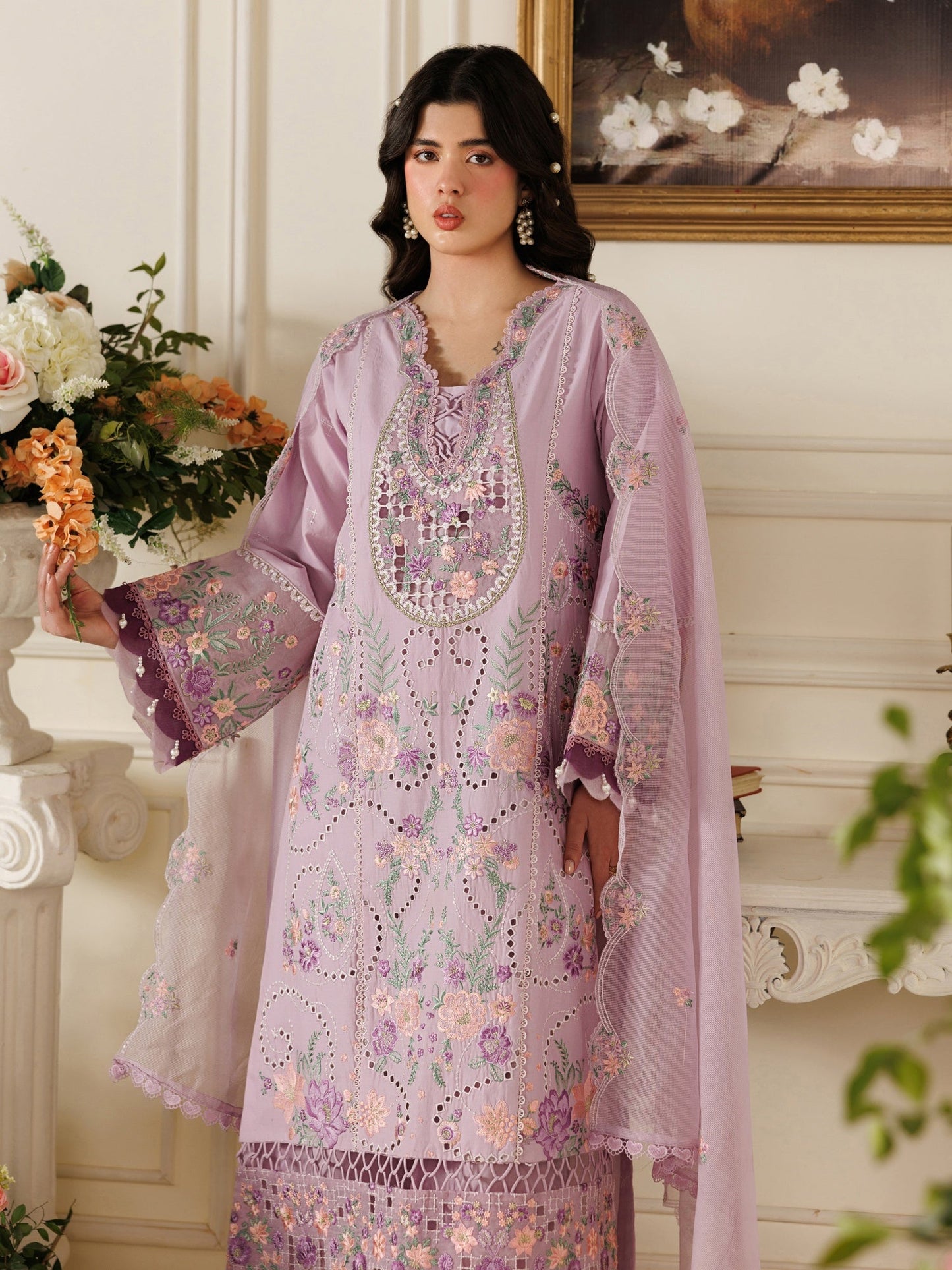 Lilac Parishay Marbella Summer Lawn‘26 Embroidered Unstitched 3-Piece Suit-MB-12