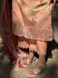 Peach Sehrish Kanwal Festive Print'26 Lawn Embroidered Stitched 3-Piece Suit-Crown