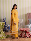 Yellow Mahnur Jahaan Lawn'26 Embroidered Stitched 3-Piece Suit-MJ-03