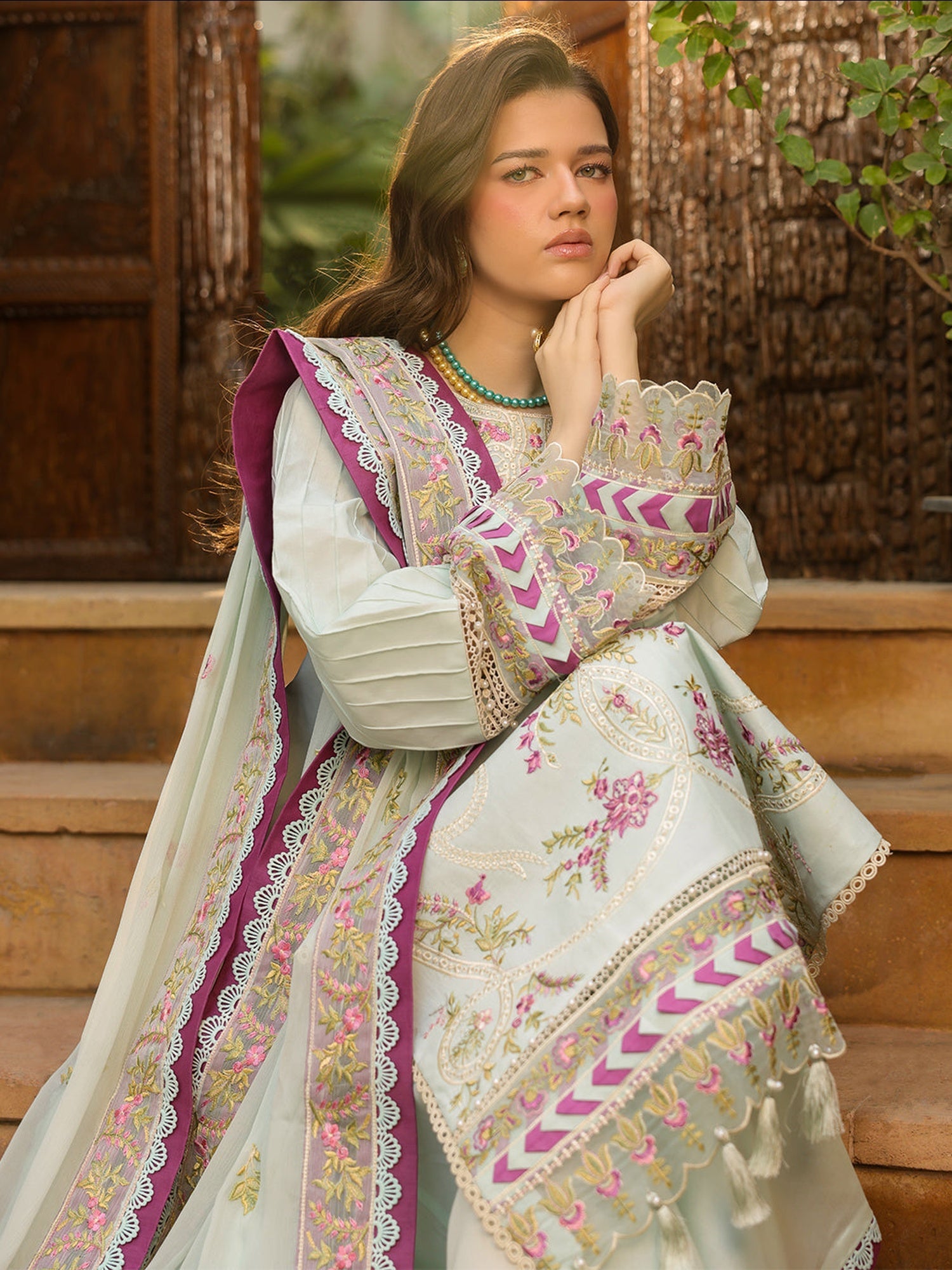 Green-Mahnur Shanaya Lawn Vol 2 Embroidered Stitched 3-Piece Suit-SH-12