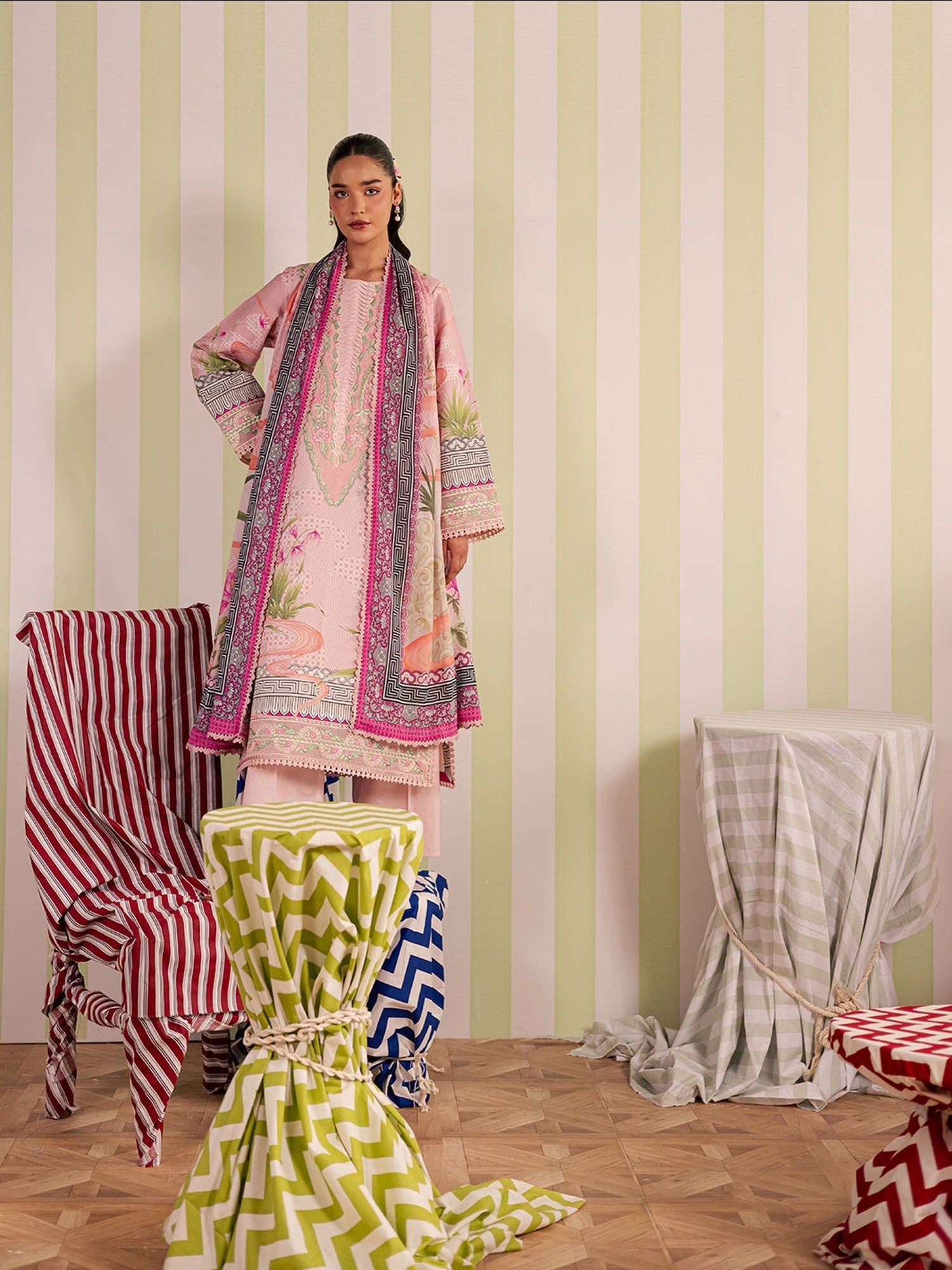 Pink Mahnur Afsana Lawn'26 Embroidered Unstitched 3-Piece Suit-AL-06