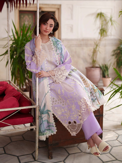 Lilac Mahnur Nilofer Luxury Lawn'26 Embroidered Stitched 3-Piece Suit-NL-05