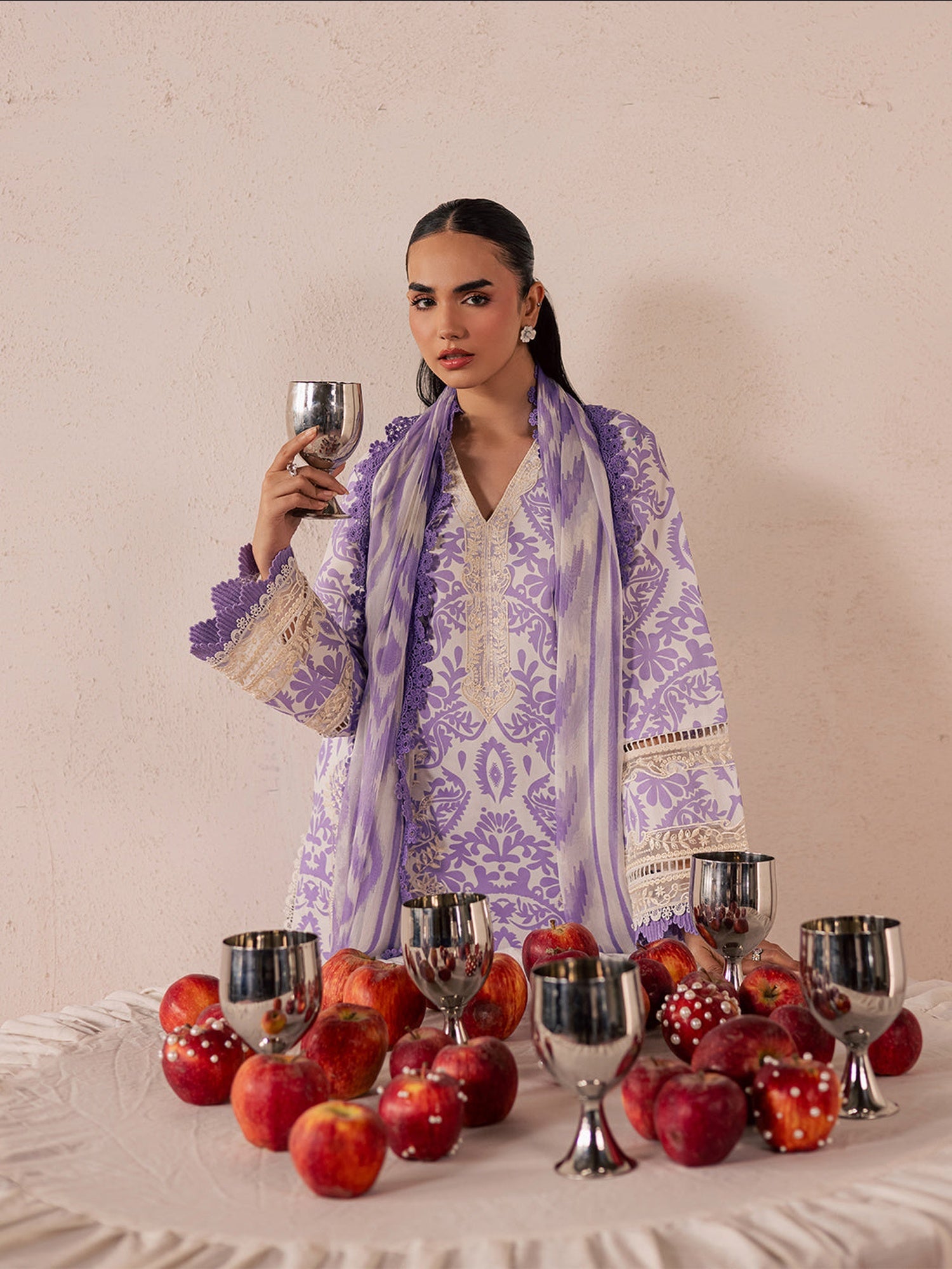 Lilac Mahnur Jahaan Lawn'26 Embroidered Stitched 3-Piece Suit-MJ-10