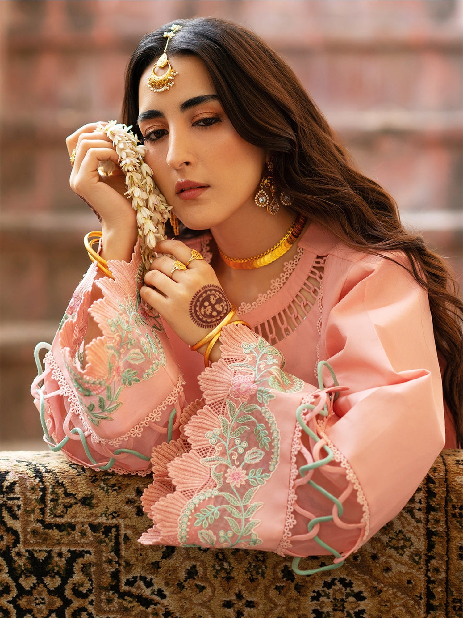 Pink Mahnur Satrangi Lawn'26 Embroidered Stitched 3-Piece Suit-ST-05