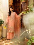 Peach-Mahnur Shanaya Lawn Vol 2 Embroidered Stitched 3-Piece Suit-SH-14