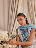 White and Blue Mahnur Afsana Lawn'26 Embroidered Unstitched 3-Piece Suit-AL-10