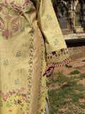 Yellow Sehrish Kanwal Festive Print'26 Lawn Embroidered Unstitched 3-Piece Suit-Zimal