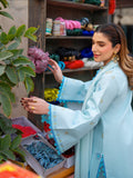 Blue Mahnur Satrangi Lawn'26 Embroidered Stitched 3-Piece Suit-ST-02
