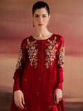 Red Allure By IH Full Circle Tussel Silk Embroidered Kaftan Set-Endless