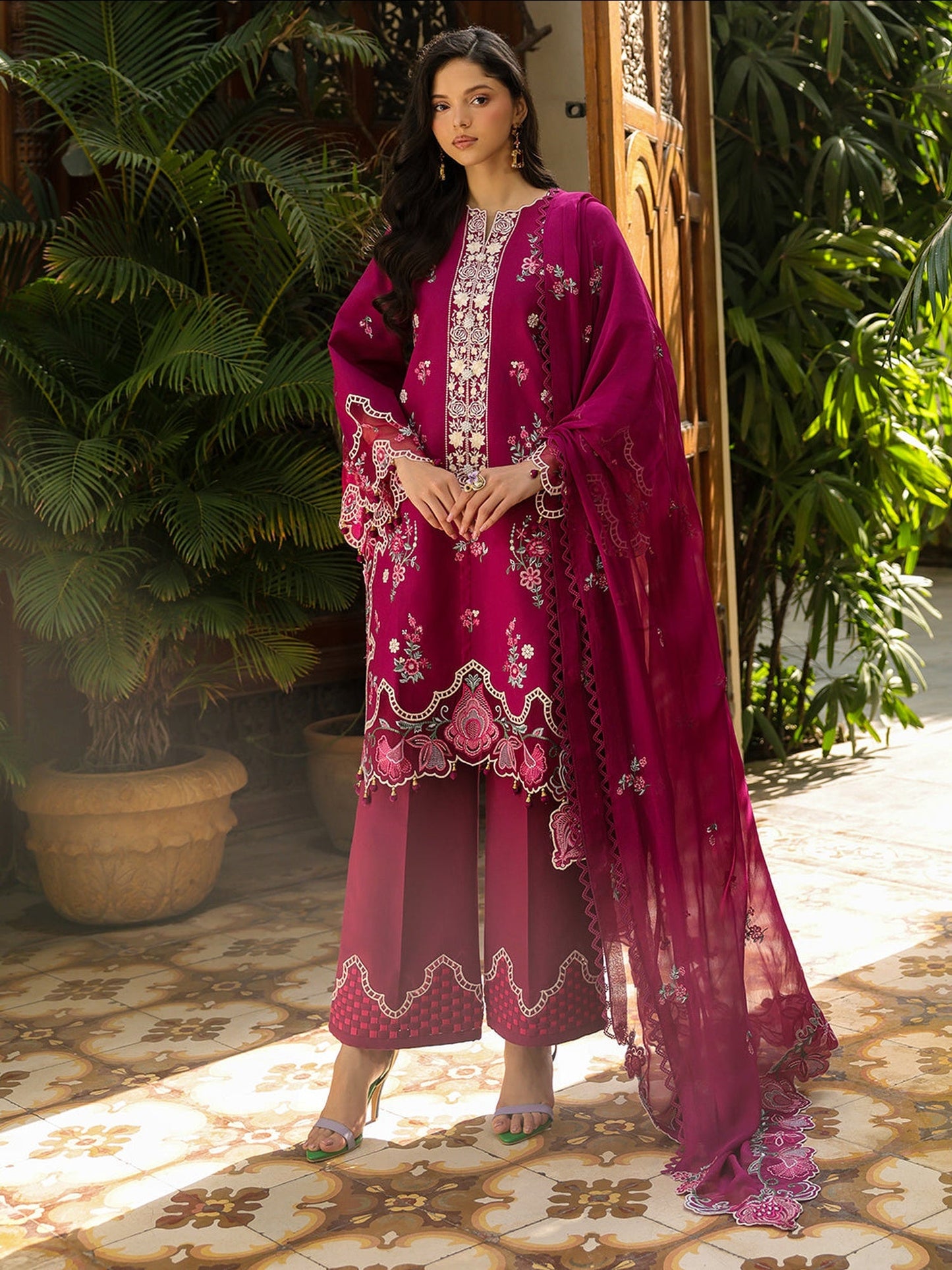 Mulberry-Mahnur Shanaya Lawn Vol-2 Embroidered Stitched 3-Piece Suit-SH-02