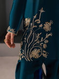 Blue Allure By IH Full Circle Tussel Silk Embroidered Stitched 3-Piece Suit-Flow