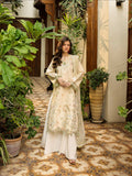 Cream-Mahnur Shanaya Lawn Vol 2 Embroidered Stitched 3-Piece Suit-SH-11
