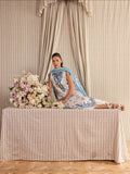 White and Blue Mahnur Afsana Lawn'26 Embroidered Unstitched 3-Piece Suit-AL-10