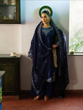 Blue Mahnur Satrangi Lawn'26 Embroidered Stitched 3-Piece Suit-ST-10
