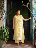 Yellow Mahnur Satrangi Lawn'26 Embroidered Stitched 3-Piece Suit-ST-11
