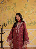 Maroon Mahnur Afsana Lawn'26 Embroidered Stitched 3-Piece Suit-AL-09