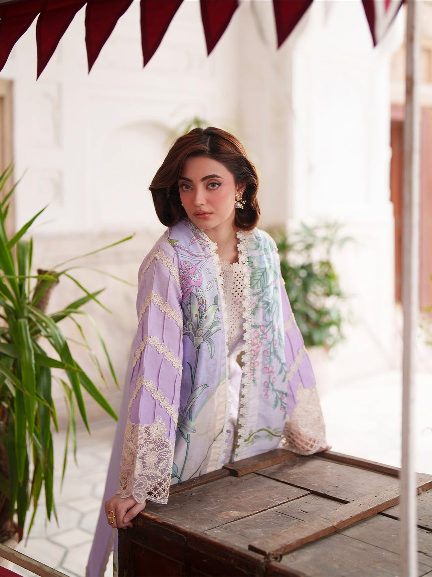 Lilac Mahnur Nilofer Luxury Lawn'26 Embroidered Unstitched 3-Piece Suit-NL-05