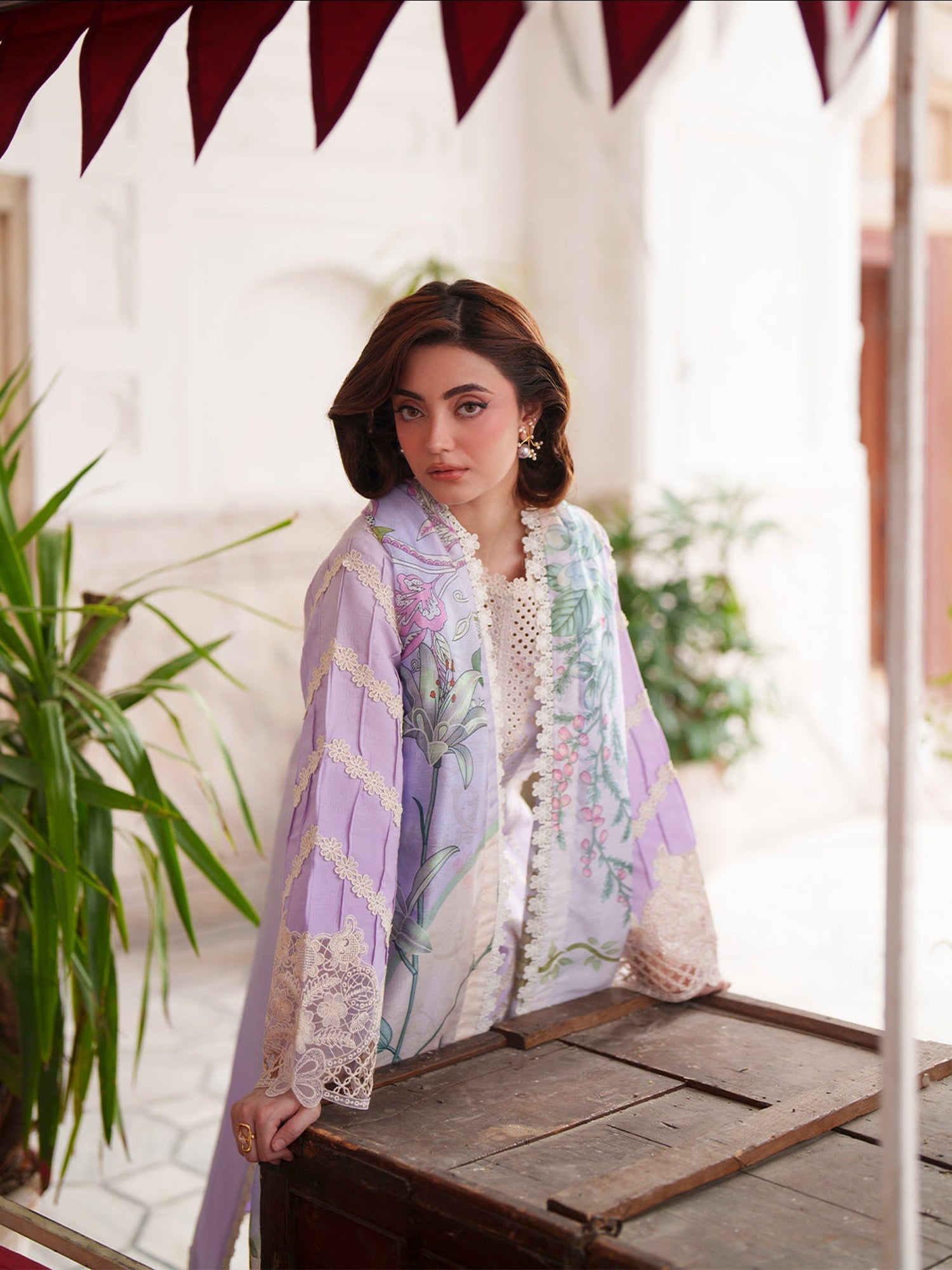 Lilac Mahnur Nilofer Luxury Lawn'26 Embroidered Unstitched 3-Piece Suit-NL-05