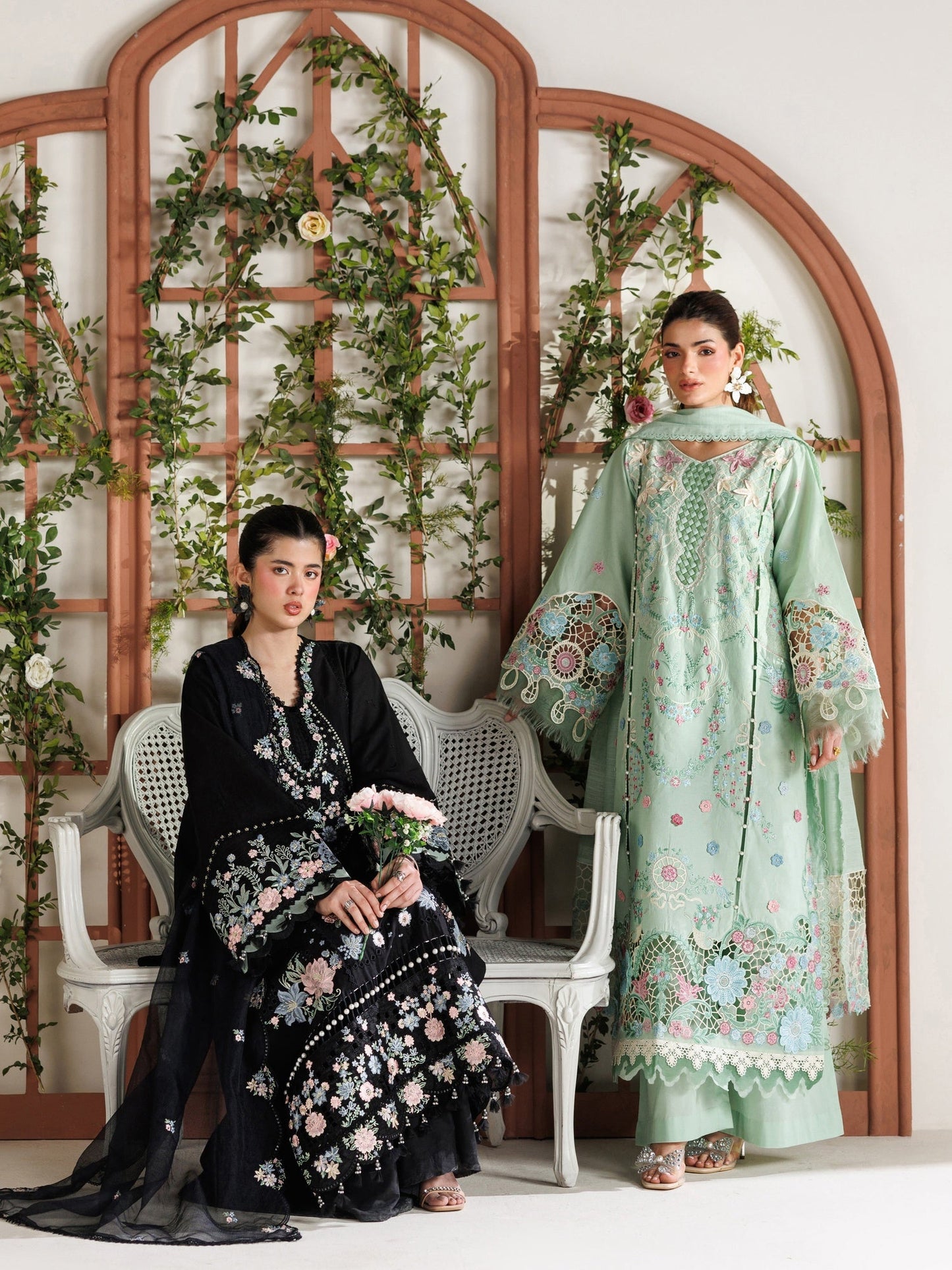 Black Parishay Marbella Summer Lawn‘26 Embroidered Unstitched 3-Piece Suit-MB-05