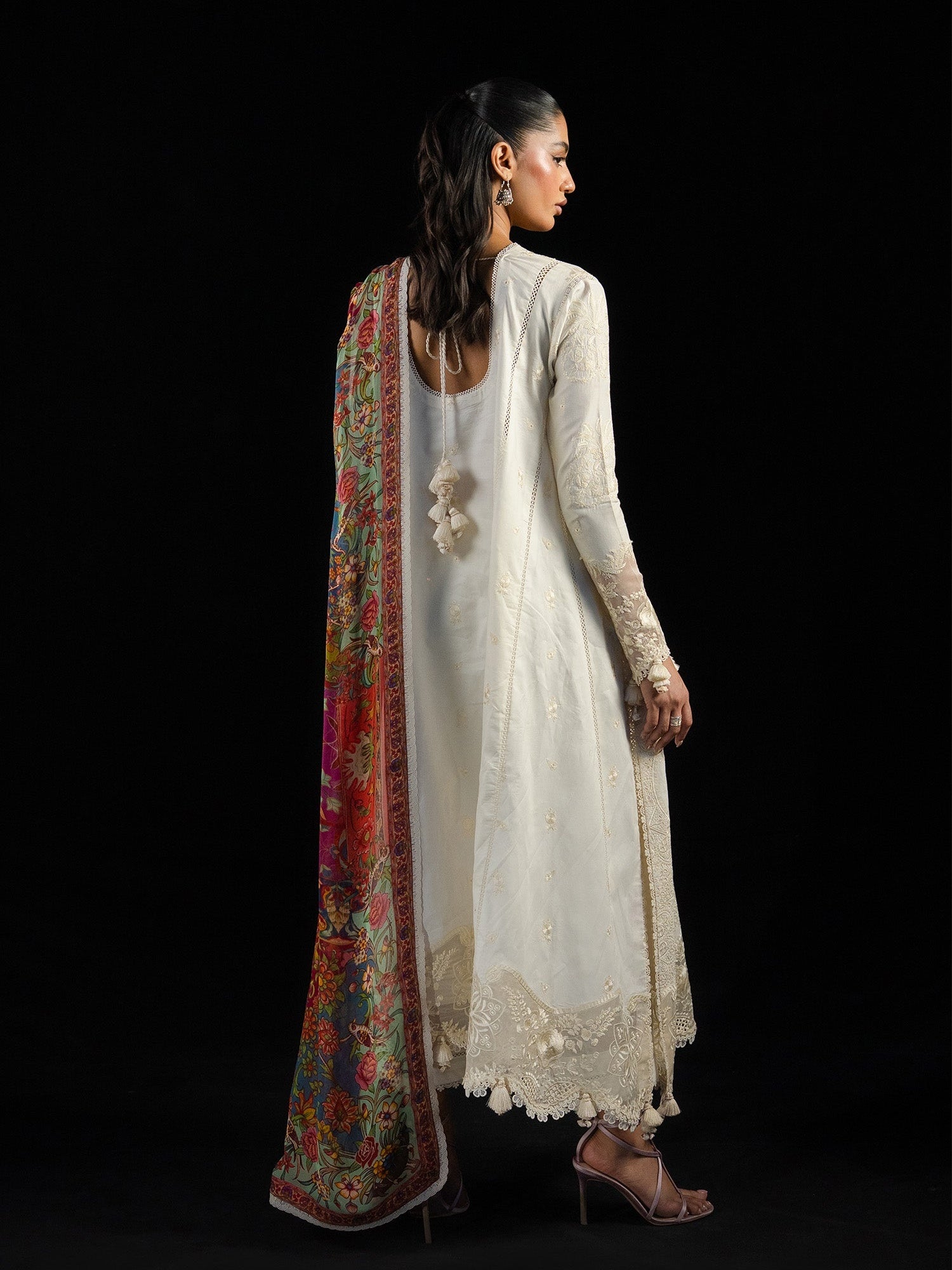 White Hussain Rehar Zan SS'26 Lawn Embroidered Unstitched 3-Piece Suit-Sefi