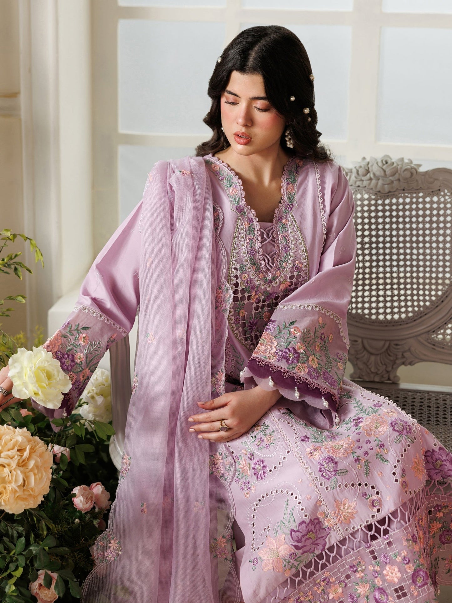 Lilac Parishay Marbella Summer Lawn‘26 Embroidered Unstitched 3-Piece Suit-MB-12