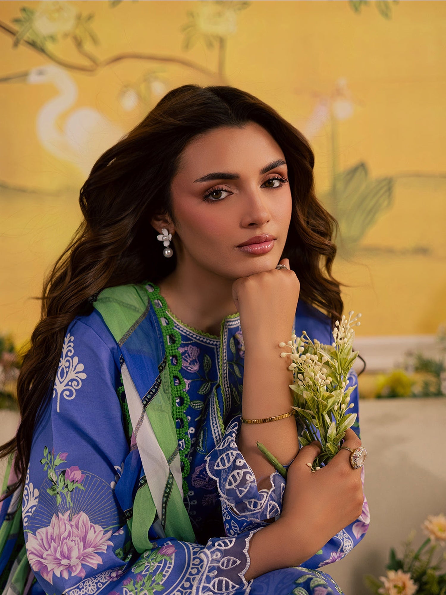 Blue Mahnur Jahaan Lawn'26 Embroidered Unstitched 3-Piece Suit-MJ-08