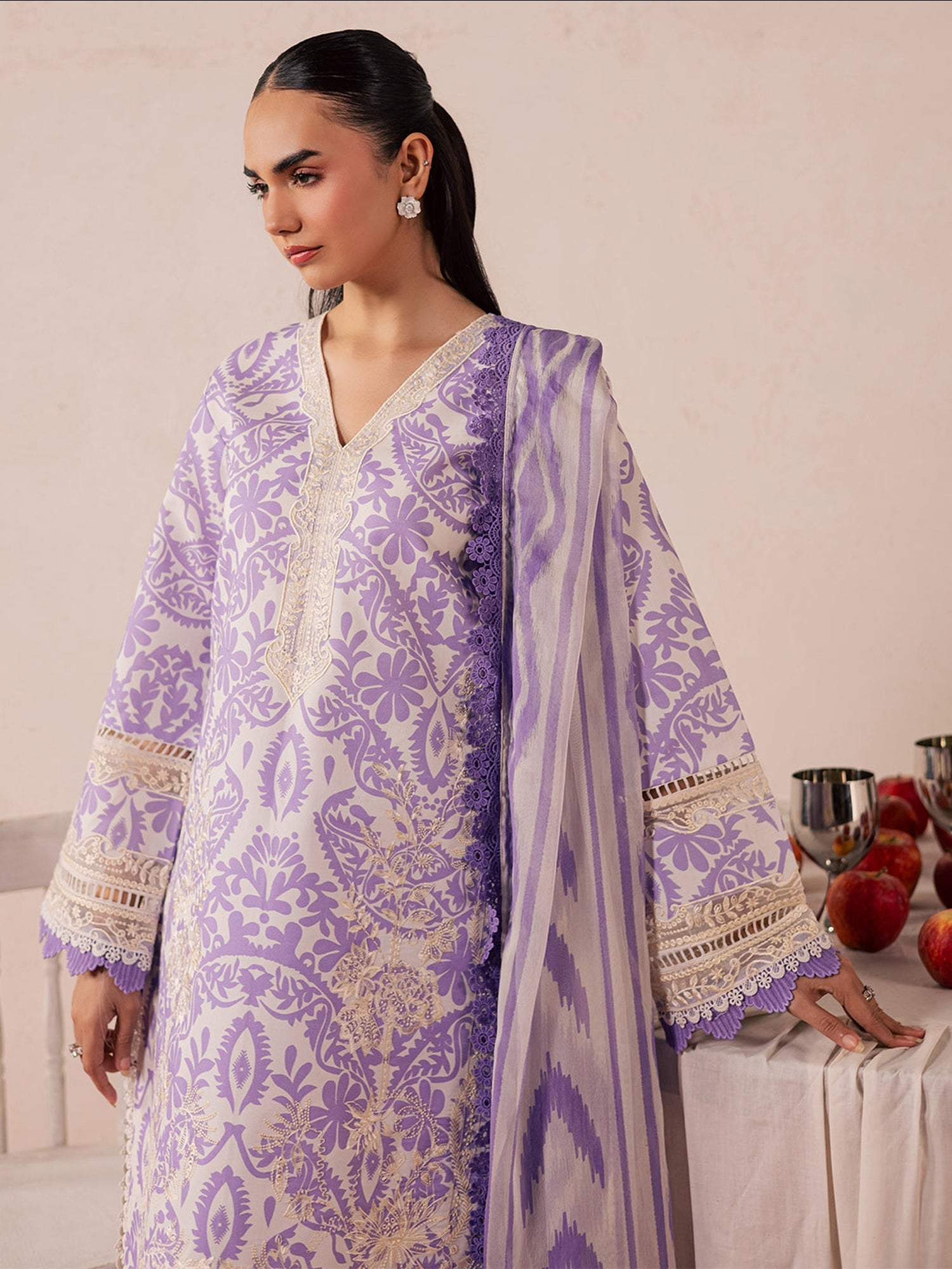 Lilac Mahnur Jahaan Lawn'26 Embroidered Stitched 3-Piece Suit-MJ-10