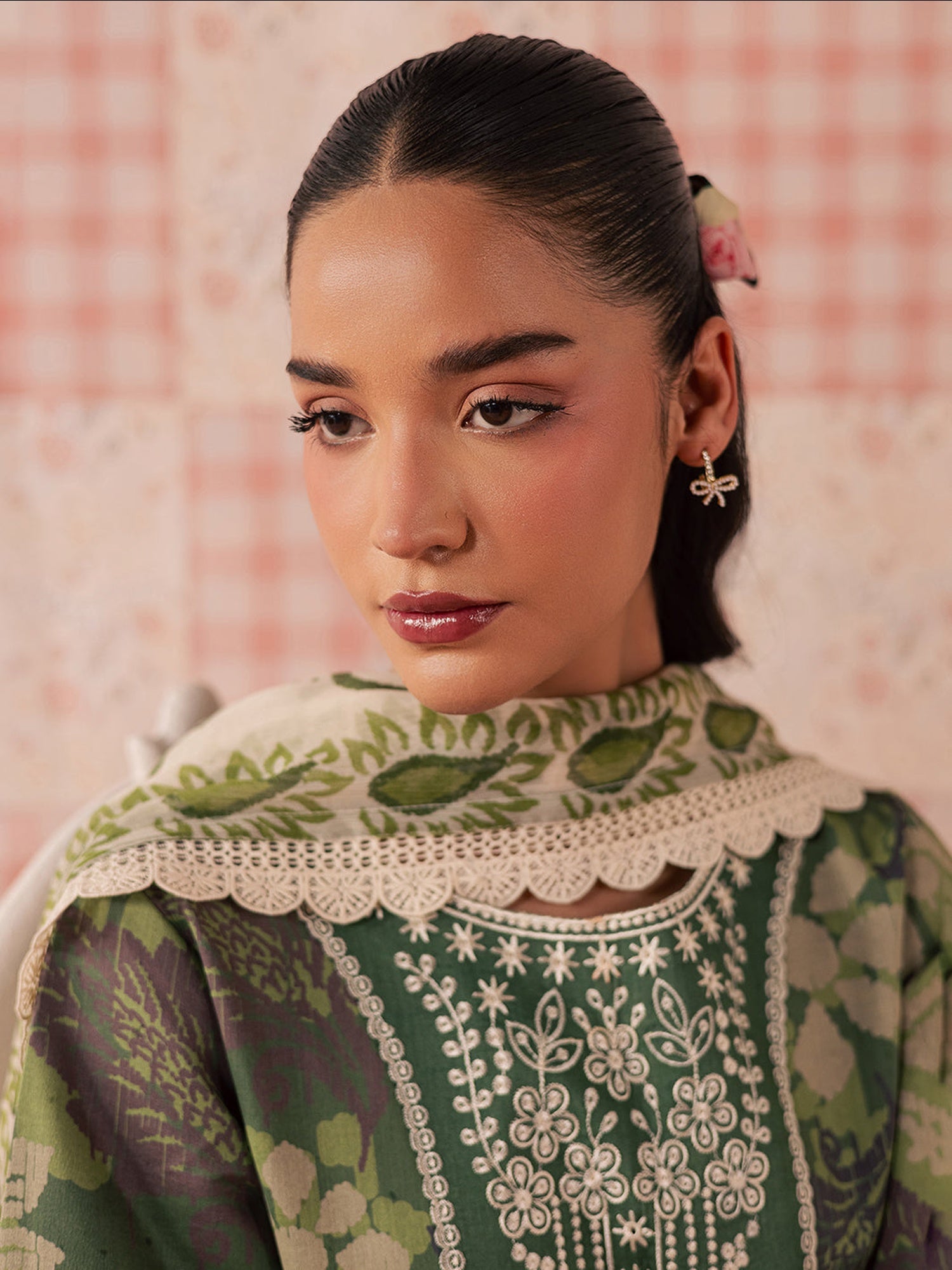 Forest Green Mahnur Jahaan Lawn'26 Embroidered Unstitched 3-Piece Suit-MJ-06