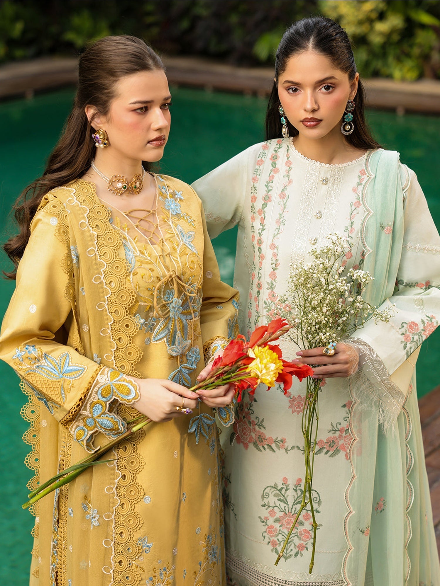 Yellow-Mahnur Shanaya Lawn Vol 2 Embroidered Stitched 3-Piece Suit-SH-04