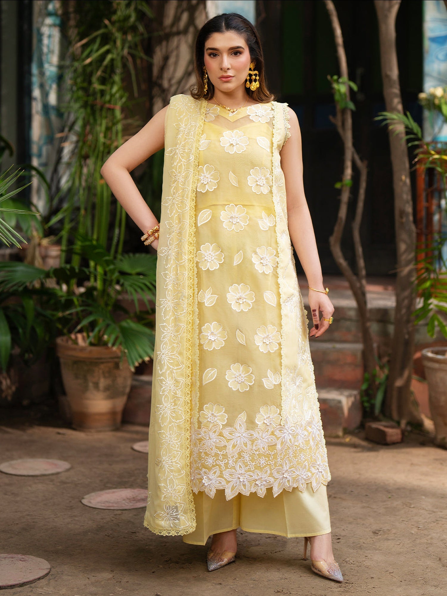 Mahnur Satrangi Lawn '26 Embroidered Unstitched 3-Piece Suit-ST-11 Yellow 