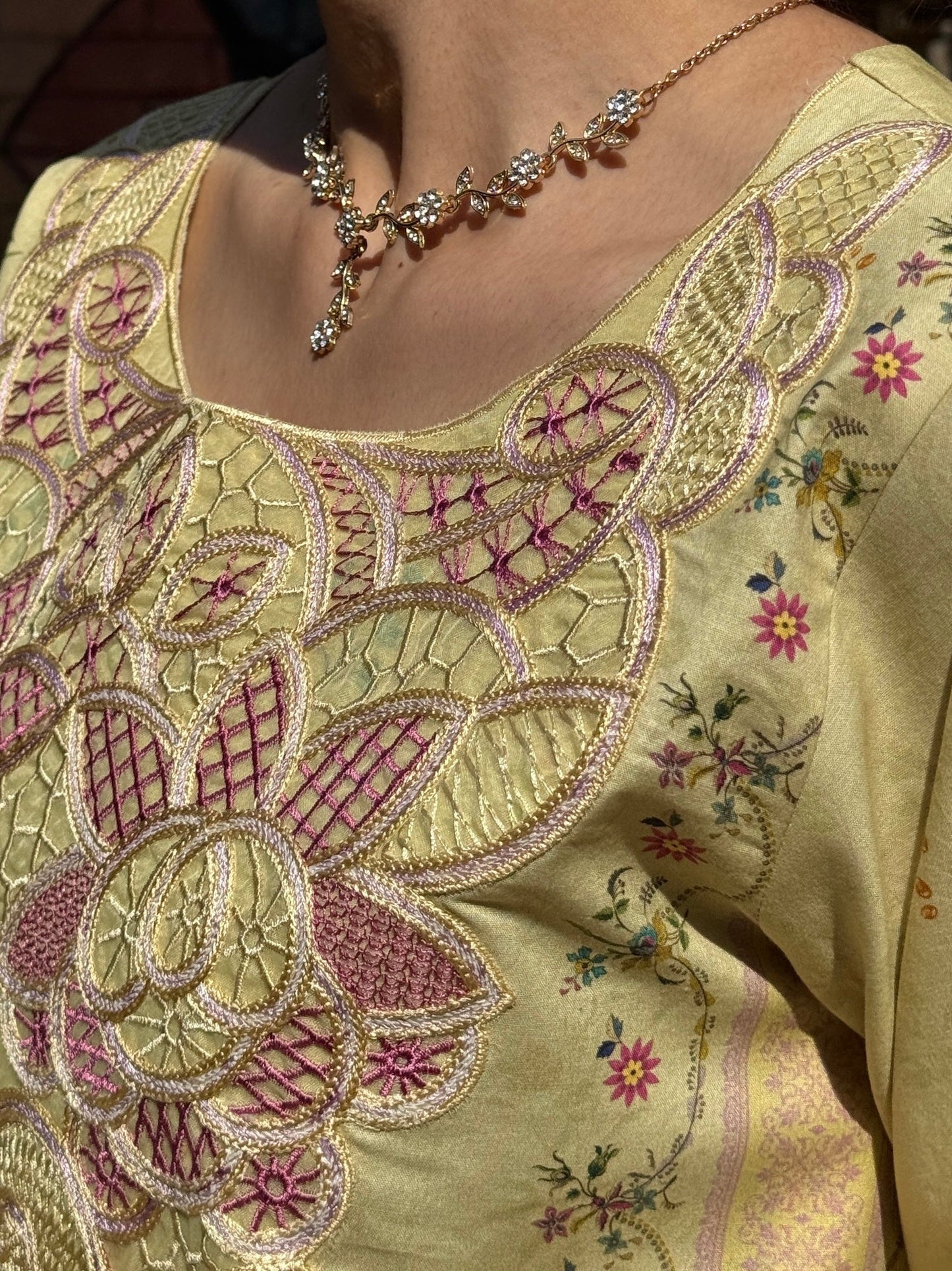 Yellow Sehrish Kanwal Festive Print'26 Lawn Embroidered Unstitched 3-Piece Suit-Zimal