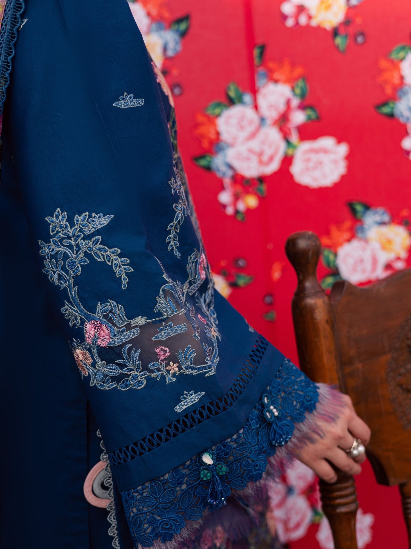 Blue Parishay Dil e Raqsam Lawn'26 Embroidered Unstitched 3-Piece Suit-DQ-12
