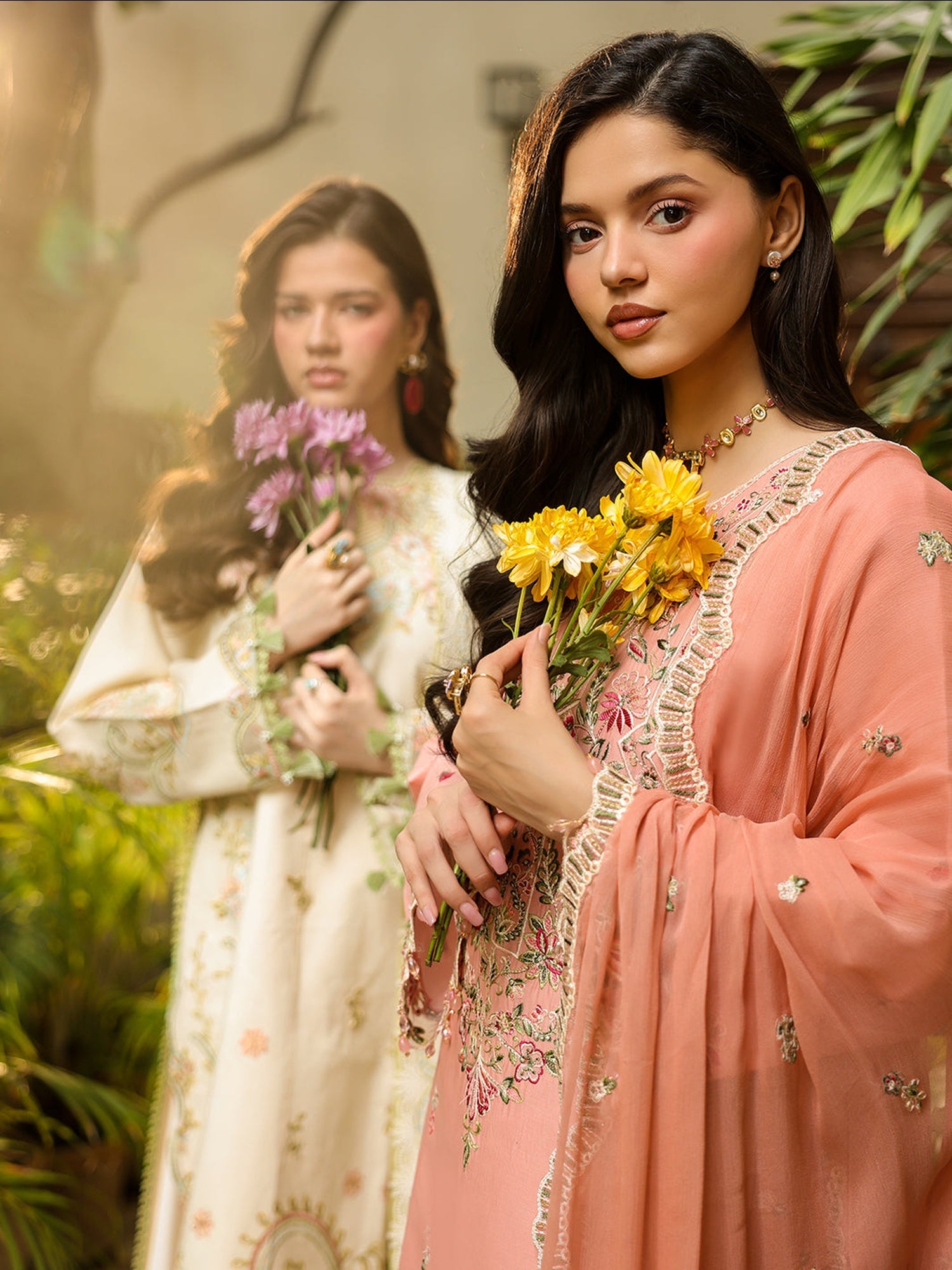 Peach-Mahnur Shanaya Lawn Vol 2 Embroidered Stitched 3-Piece Suit-SH-14