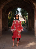 Red Binilyas Suroor Unstitched Lawn'26 Embroidered 3-Piece Suit-241-B