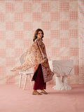 Maroon Mahnur Jahaan Lawn'26 Embroidered Unstitched 3-Piece Suit-MJ-05