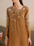 Brown Allure By IH Full Circle Tussel Silk Embroidered Kaftan Set-Gentle
