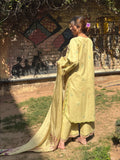 Yellow Sehrish Kanwal Festive Print'26 Lawn Embroidered Unstitched 3-Piece Suit-Zimal