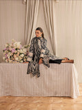 Black and Ivory Mahnur Jahaan Lawn'26 Embroidered Unstitched 3-Piece Suit-MJ-09