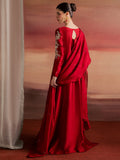 Red Allure By IH Full Circle Tussel Silk Embroidered Kaftan Set-Endless