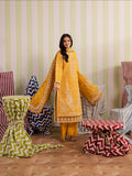 Yellow Mahnur Jahaan Lawn'26 Embroidered Unstitched 3-Piece Suit-MJ-03