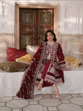 Maroon Mahnur Nilofer Luxury Lawn'26 Embroidered Unstitched 3-Piece Suit-NL-08