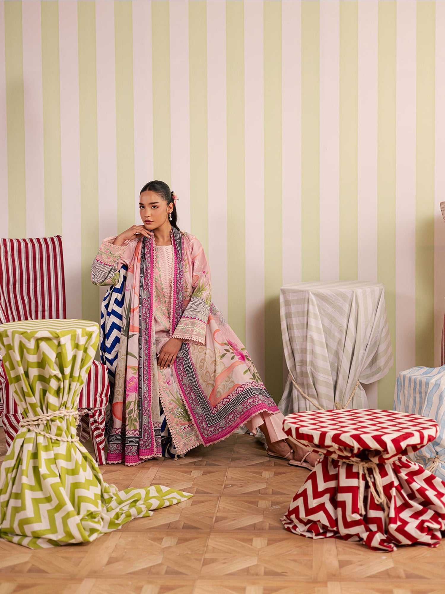 Pink Mahnur Afsana Lawn'26 Embroidered Unstitched 3-Piece Suit-AL-06