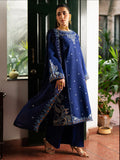 Blue Mahnur Satrangi Lawn'26 Embroidered Stitched 3-Piece Suit-ST-10