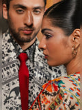 Hussain Rehar Pay Day Vol IV Silk Printed Stitched 2-Piece Suit-Domino